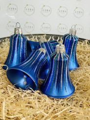 Vianočné lúče - modrá - zvončeky 6ks